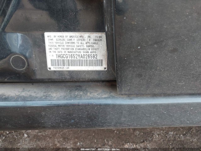 2000 HONDA ACCORD 1HGCG1652YA026592 Photo 8