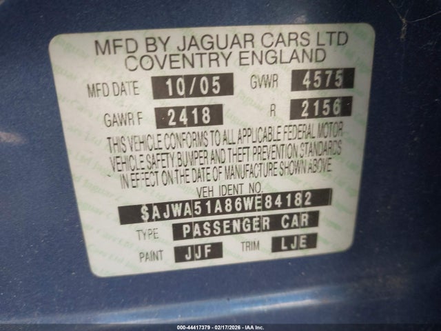 2006 JAGUAR X-TYPE SAJWA51A86WE84182 Photo 8