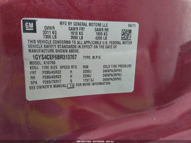 2011 CADILLAC ESCALADE 1GYS4CEF6BR313767 Photo 8