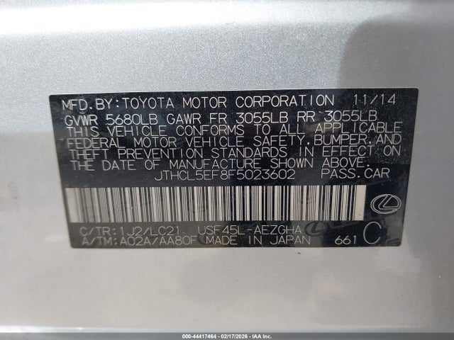 Aukcja sprzedaży 2015 Lexus Ls 460, vin: JTHCL5EF8F5023602, numer aukcji: 44417464