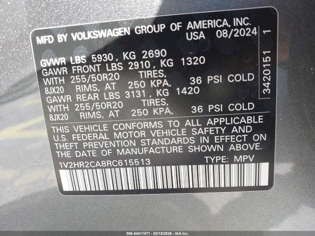 2024 VOLKSWAGEN ATLAS 1V2HR2CA8RC615513 Photo 8