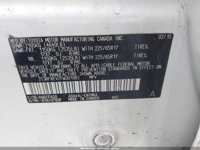 Toyota Rav4 Xle 2015 2T3RFREV7FW301982 Image 9