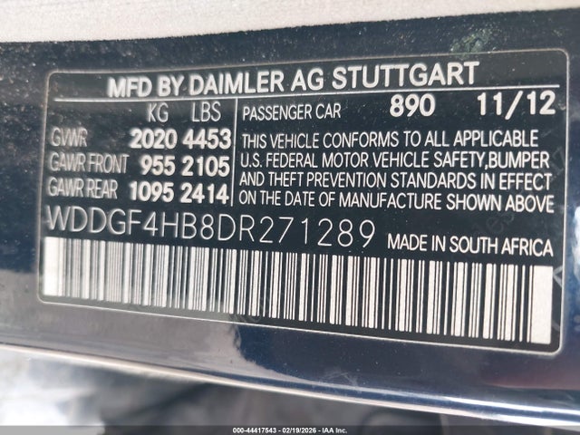 Aukcja sprzedaży 2013 Mercedes-benz C 250 Luxury, vin: WDDGF4HB8DR271289, numer aukcji: 44417543