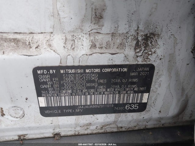 2022 MITSUBISHI OUTLANDER JA4J4UA86NZ011019 Photo 8