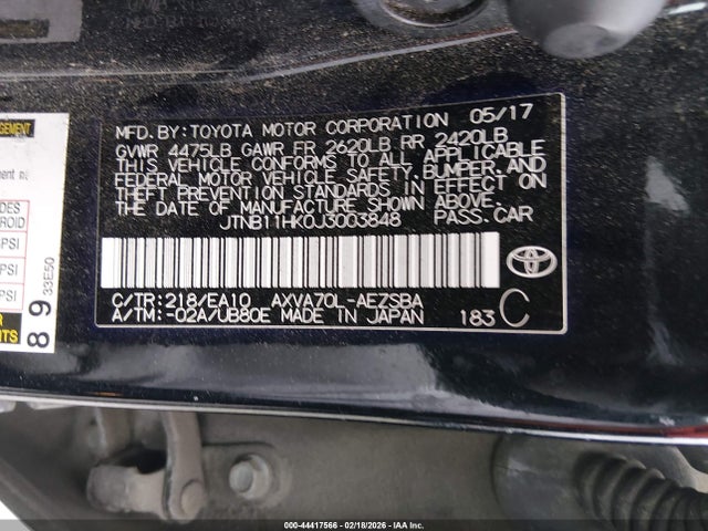 JTNB11HK0J3003848 Toyota CAMRY SE