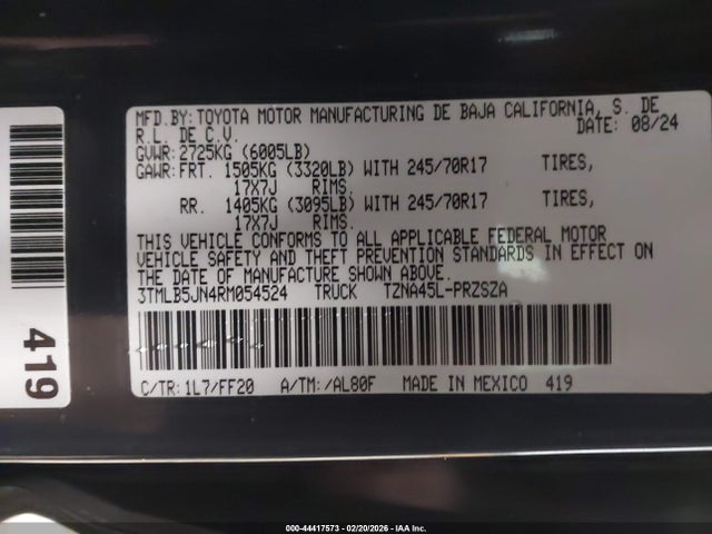 2024 TOYOTA TACOMA 3TMLB5JN4RM054524 Photo 8