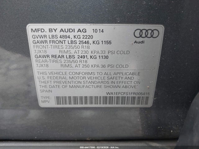 2015 AUDI Q3 WA1EFCFS1FR005415 Photo 8
