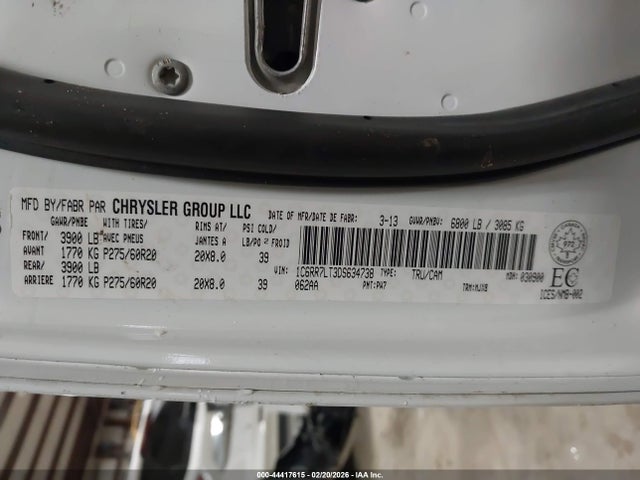 Продаж на аукціоні авто 2013 Ram 1500 Slt, vin: 1C6RR7LT3DS634738, номер лоту: 44417615