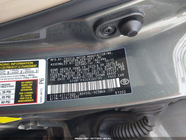 2012 TOYOTA CAMRY 4T4BF1FK2CR260789 Photo 8