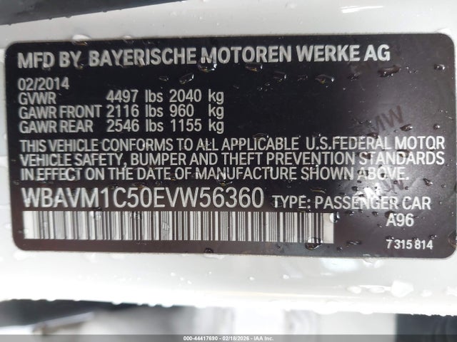 Продаж на аукціоні авто 2014 Bmw X1 Sdrive28i, vin: WBAVM1C50EVW56360, номер лоту: 44417690