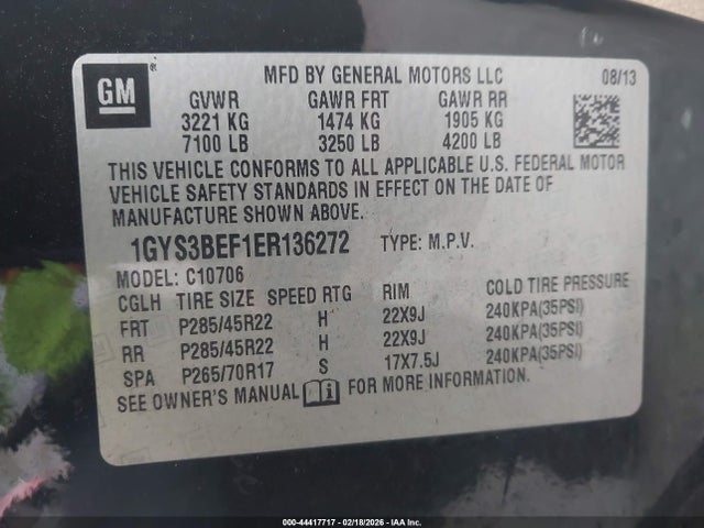 2014 CADILLAC ESCALADE 1GYS3BEF1ER136272 Photo 8