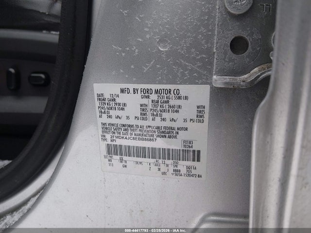 Ford EDGE SEL 2014 2FMDK4JC8EBB86867 Image 9