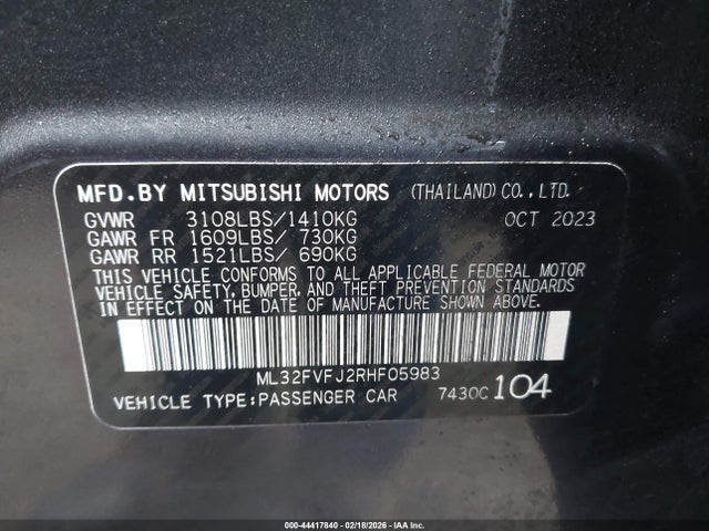2024 MITSUBISHI MIRAGE G4 ML32FVFJ2RHF05983 Photo 8