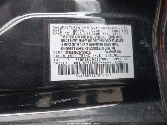 3N1AB8DV3SY297523 Nissan SENTRA SR