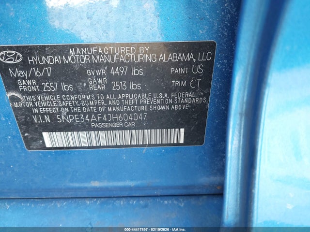 44417897 :رقم المزاد ، 5NPE34AF4JH604047 vin ، 2018 Hyundai Sonata Sport مزاد بيع