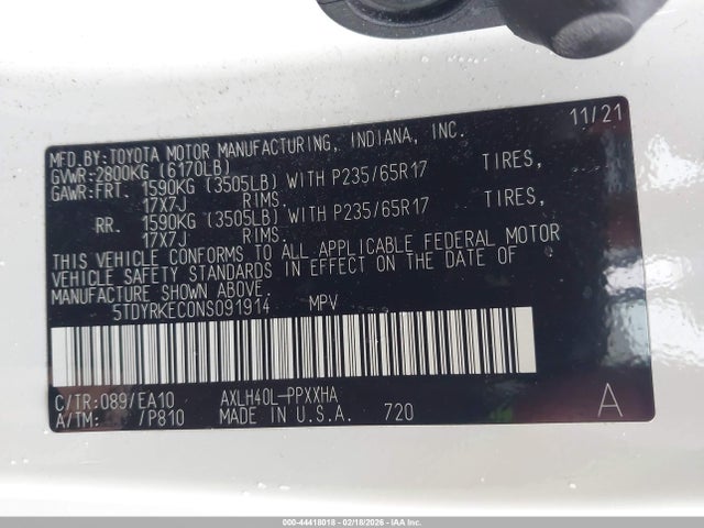2022 TOYOTA SIENNA 5TDYRKEC0NS091914 Photo 8
