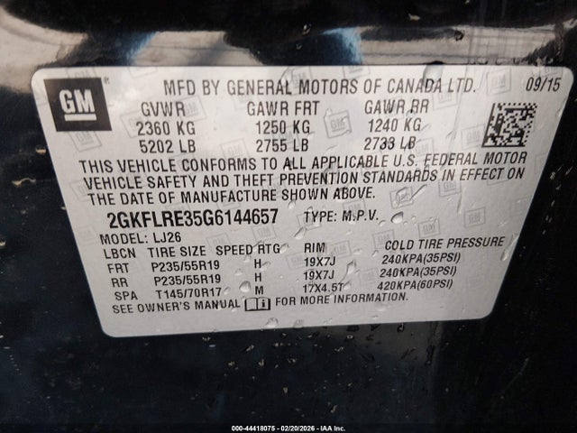 Продажа на аукционе авто 2016 Gmc Terrain Denali, vin: 2GKFLRE35G6144657, номер лота: 44418075