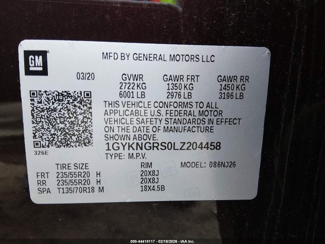 2020 CADILLAC XT5 1GYKNGRS0LZ204458 Photo 8