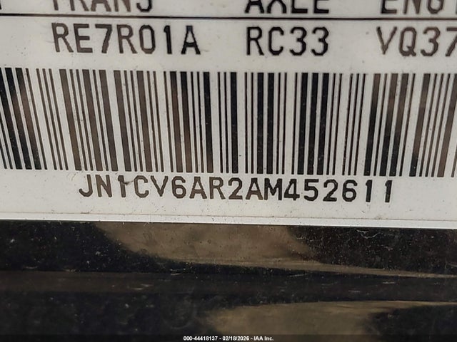 44418137 :رقم المزاد ، JN1CV6AR2AM452611 vin ، 2010 Infiniti G37x مزاد بيع