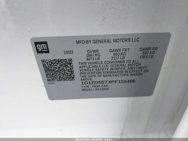 1G1ZD5STXPF116466 Chevrolet Malibu Fwd 1lt