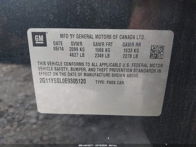 2G11Y5SL0E9305120 Chevrolet Impala 1ls