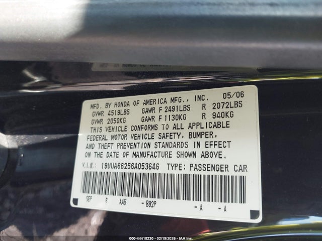 2006 ACURA TL 19UUA66256A053646 Photo 8