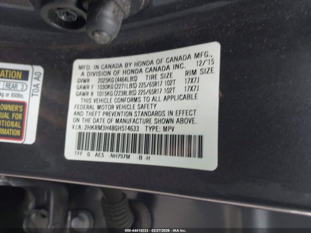 Honda CR-V SE 2016 2HKRM3H48GH514633 Image 9
