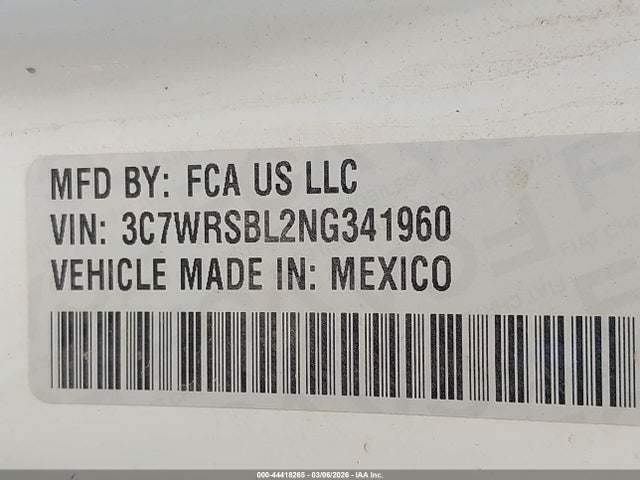 Продаж на аукціоні авто 2022 Ram 3500 Chassis Tradesman/slt, vin: 3C7WRSBL2NG341960, номер лоту: 44418265