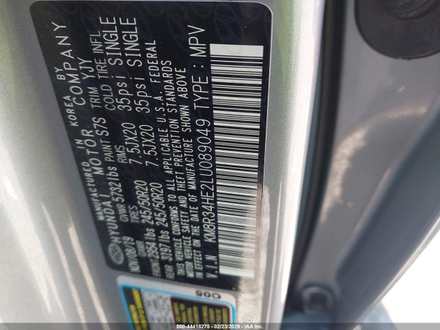Hyundai Palisade Sel 2020 KM8R34HE2LU089049 Image 9