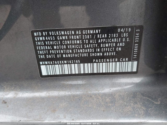 2019 VOLKSWAGEN GOLF R WVWVA7AUXKW162165 Photo 8