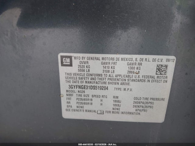 2013 CADILLAC SRX 3GYFNGE31DS519204 Photo 8