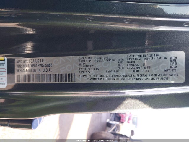 44418340 :رقم المزاد ، 1C4JJXP61PW555888 vin ، 2023 Jeep Wrangler 4xe Sahara 4x4 مزاد بيع