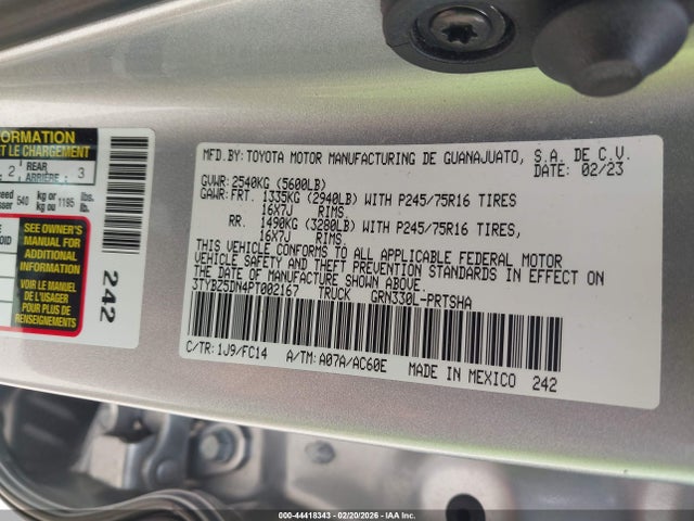 Toyota Tacoma Sr5 V6 2023 3TYBZ5DN4PT002167 Image 9