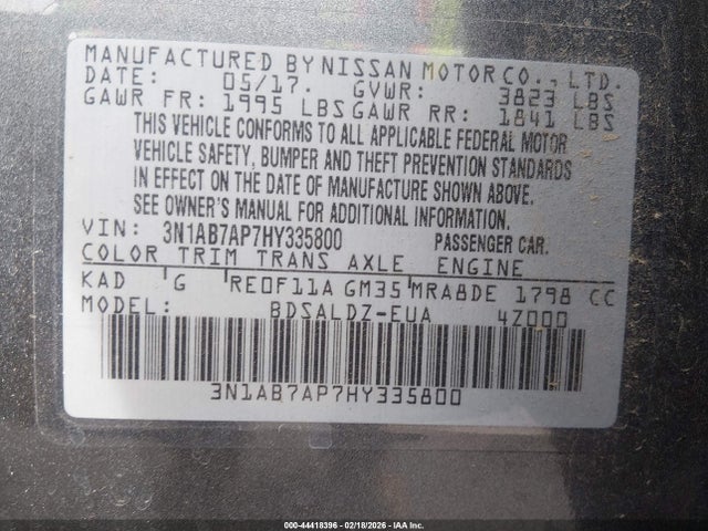 Nissan SENTRA SV 2017 3N1AB7AP7HY335800 Image 9