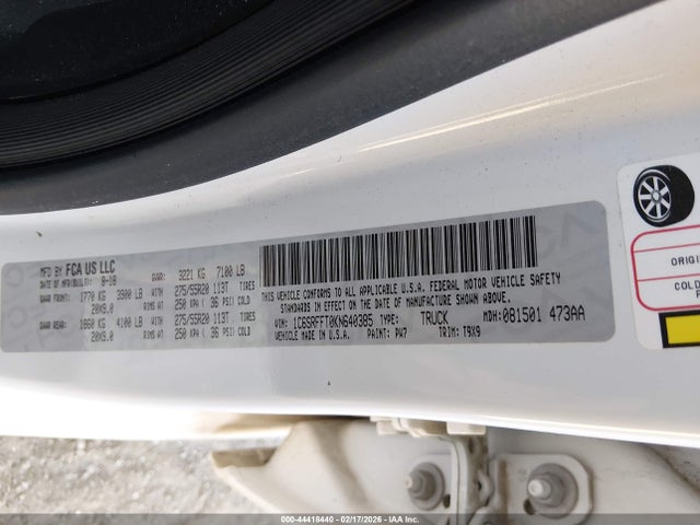 44418440 :رقم المزاد ، 1C6SRFFT0KN640385 vin ، 2019 Ram 1500 مزاد بيع