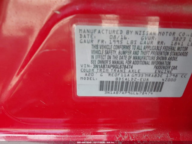 Nissan SENTRA SV 2016 3N1AB7AP9GL678474 Image 9