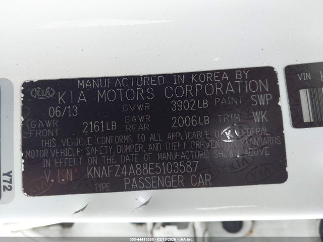 2014 KIA FORTE KNAFZ4A88E5103587 Photo 8