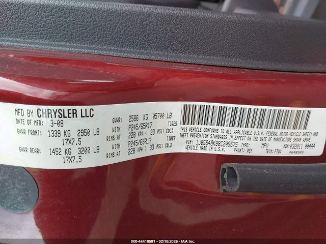 2008 JEEP GRAND CHEROKEE 1J8GS48K88C209575 Photo 8