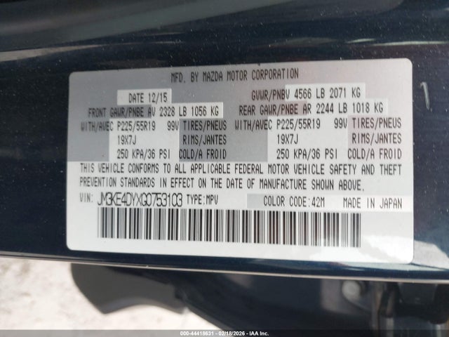 JM3KE4DYXG0753103 Mazda Cx-5 Grand Touring