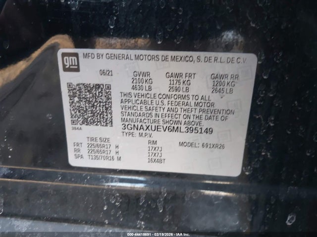 3GNAXUEV6ML395149 Chevrolet Equinox Awd Lt