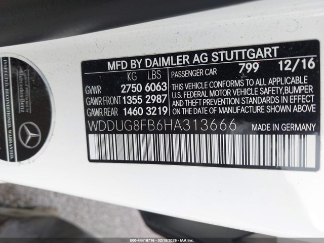 Продаж на аукціоні авто 2017 Mercedes-benz S 550 4matic, vin: WDDUG8FB6HA313666, номер лоту: 44418716