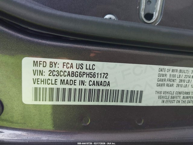 Продаж на аукціоні авто 2023 Chrysler 300 300s, vin: 2C3CCABG6PH561172, номер лоту: 44418726