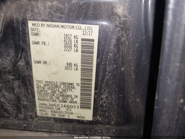 1N4AL3AP6JC166053 Nissan Altima 2.5 Sl