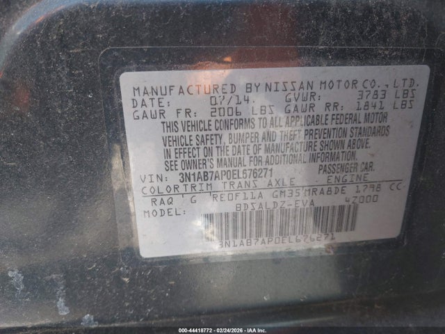 Nissan SENTRA SV 2014 3N1AB7AP0EL676271 Image 9
