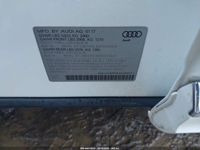 2017 AUDI Q5 WA1C2AFP5HA098931 Photo 8