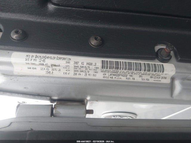 44418821 :رقم المزاد ، 1J4FA44S26P743232 vin ، 2006 Jeep Wrangler Unlimited مزاد بيع