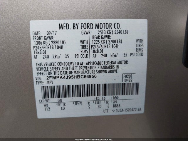 2017 FORD EDGE 2FMPK4J95HBC66956 Photo 8