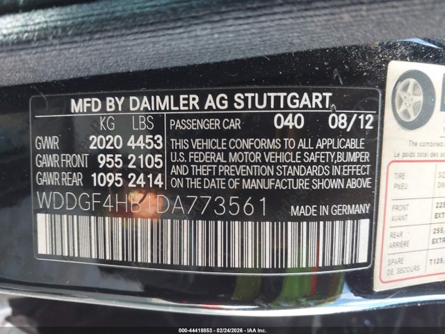 2013 Mercedes-benz C 250 Luxury/sport მანქანა იყიდება აუქციონზე, vin: WDDGF4HB1DA773561, აუქციონის ნომერი: 44418853