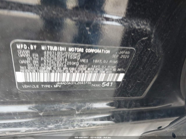 2020 MITSUBISHI OUTLANDER JA4AD3A31LZ043730 Photo 8