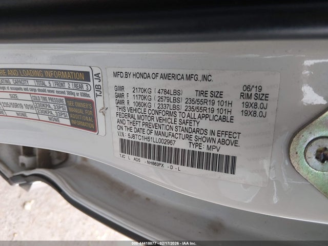 5J8TC1H51LL002967 Acura Rdx Technology Package